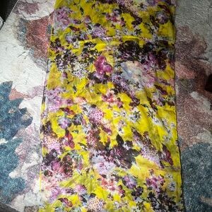 Floral Yellow and Pink Scarf